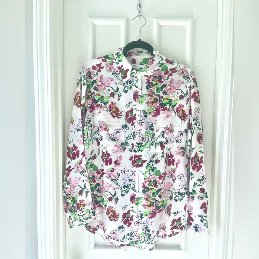 Equipment Femme Silk Floral Button Up Blouse